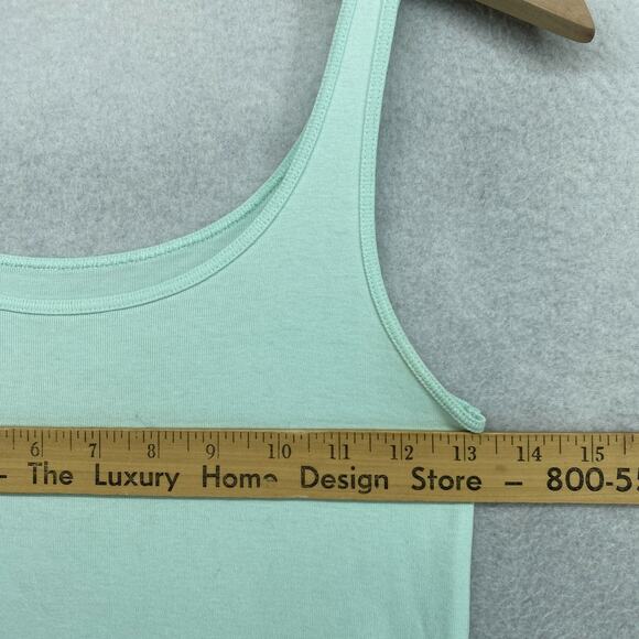 EILEEN FISHER Tank Top S Organic Cotton Ribbed Jersey Cami Scoop Neck Green - Picture 8 of 13